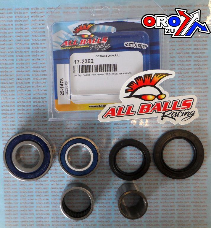 WHEEL BEARING KIT REAR 98-02 YAM YZF-R6/YZF-R1, ALLBALLS 25-1475 ROAD