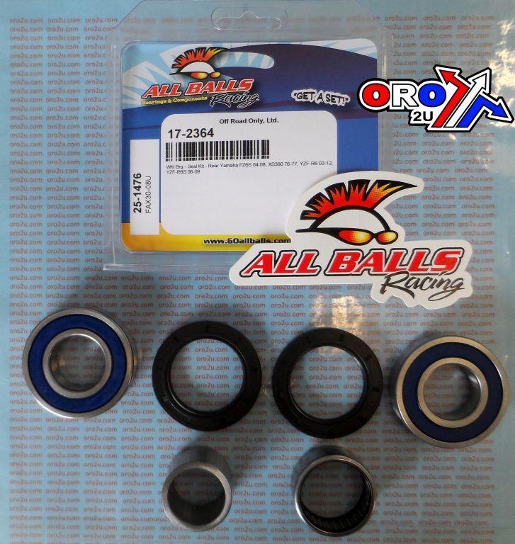 WHEEL BEARING KIT REAR 03-16 YAM FZ6/FZS/YZF-R6, ALLBALLS 25-1476 ROAD
