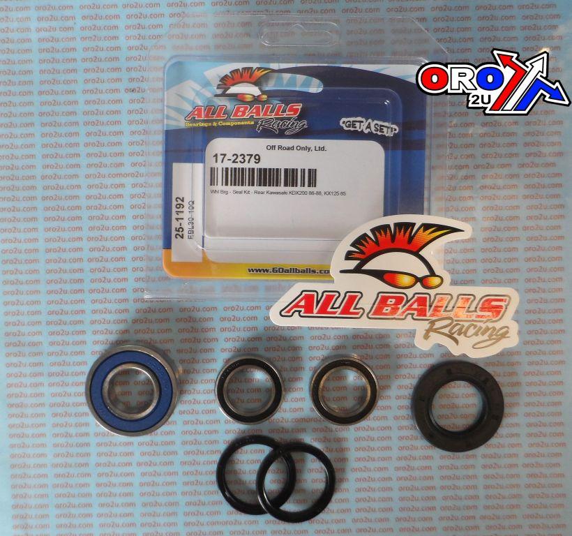 WHEEL BEARING KIT REAR 85-88 KAW KDX200/KX125, ALLBALLS 25-1192 DIRT