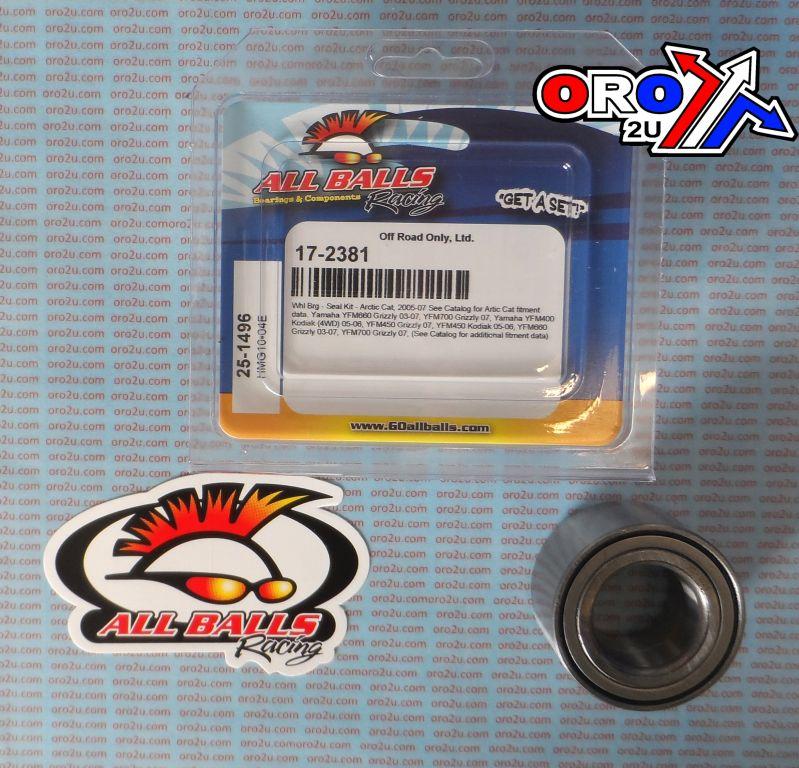 WHEEL BEARING KIT FRONT & REAR 03-22 A-CAT/CF-M/KAW/KYM/YAM, ALLBALLS 25-1496 ATV