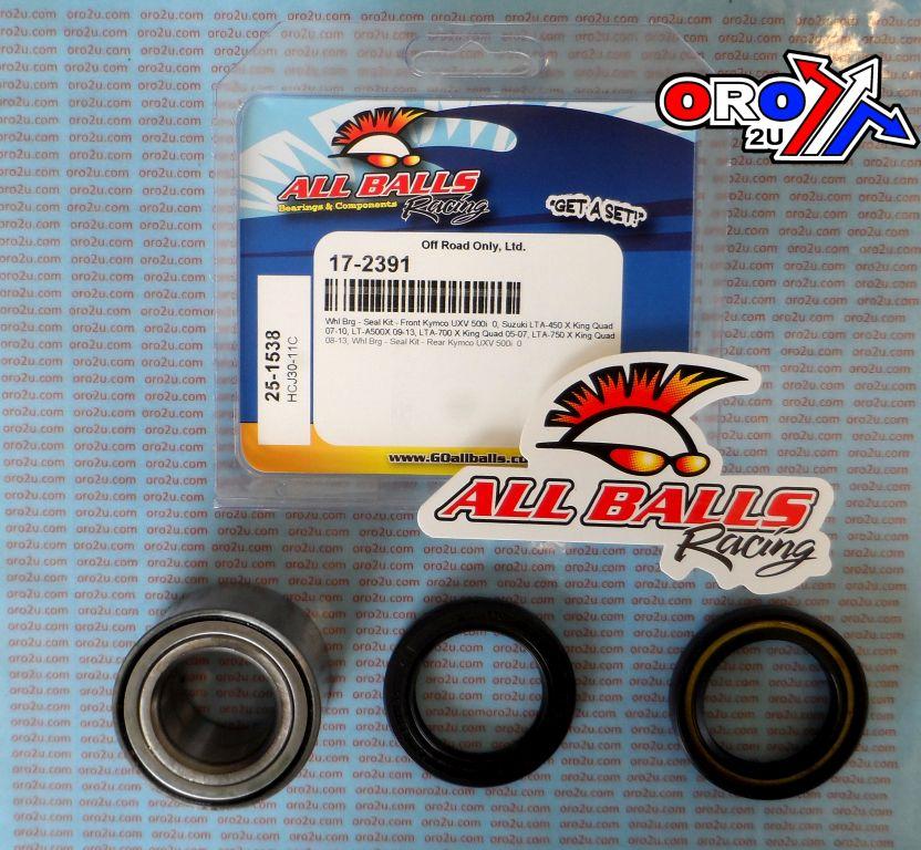 WHEEL BEARING KIT FRONT & REAR 07-22 KYMCO/SUZUKI, ALLBALLS 25-1538 ATV