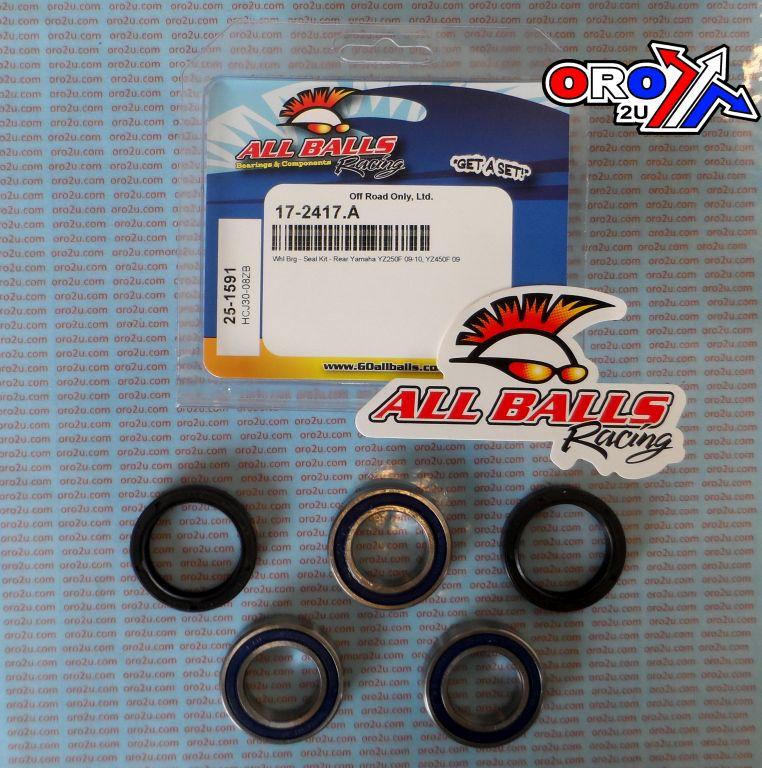 WHEEL BEARING KIT REAR 09-10 YAMAHA YZ 250/450F, ALLBALLS 25-1591 DIRT