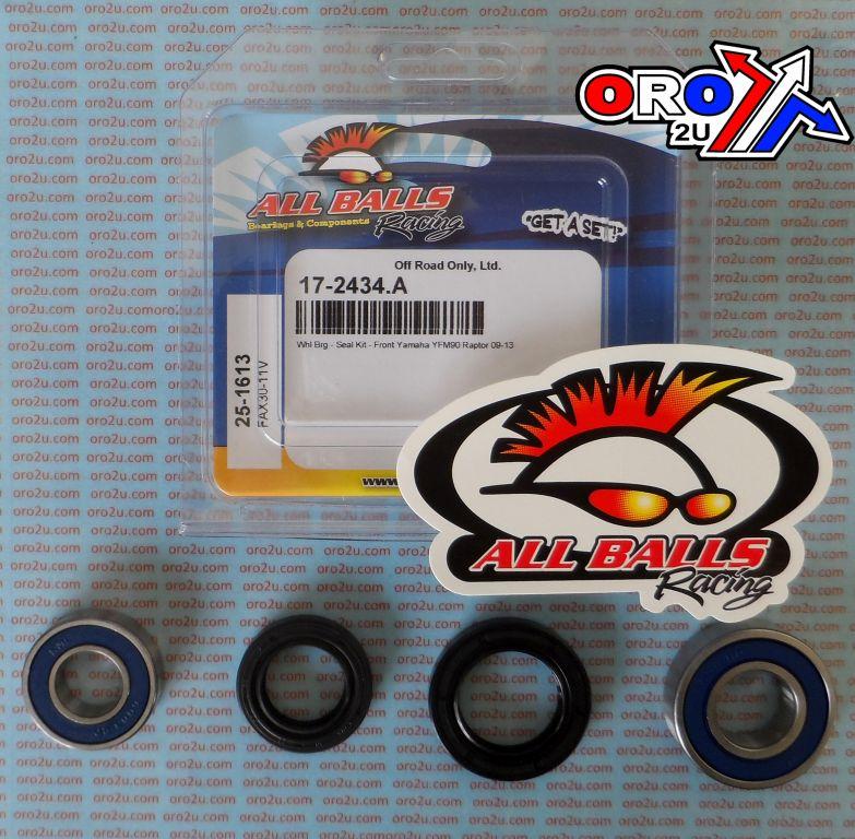 WHEEL BEARING KIT FRONT 09-13 YAMAHA YFM90 RAPTOR, ALLBALLS 25-1613 ATV