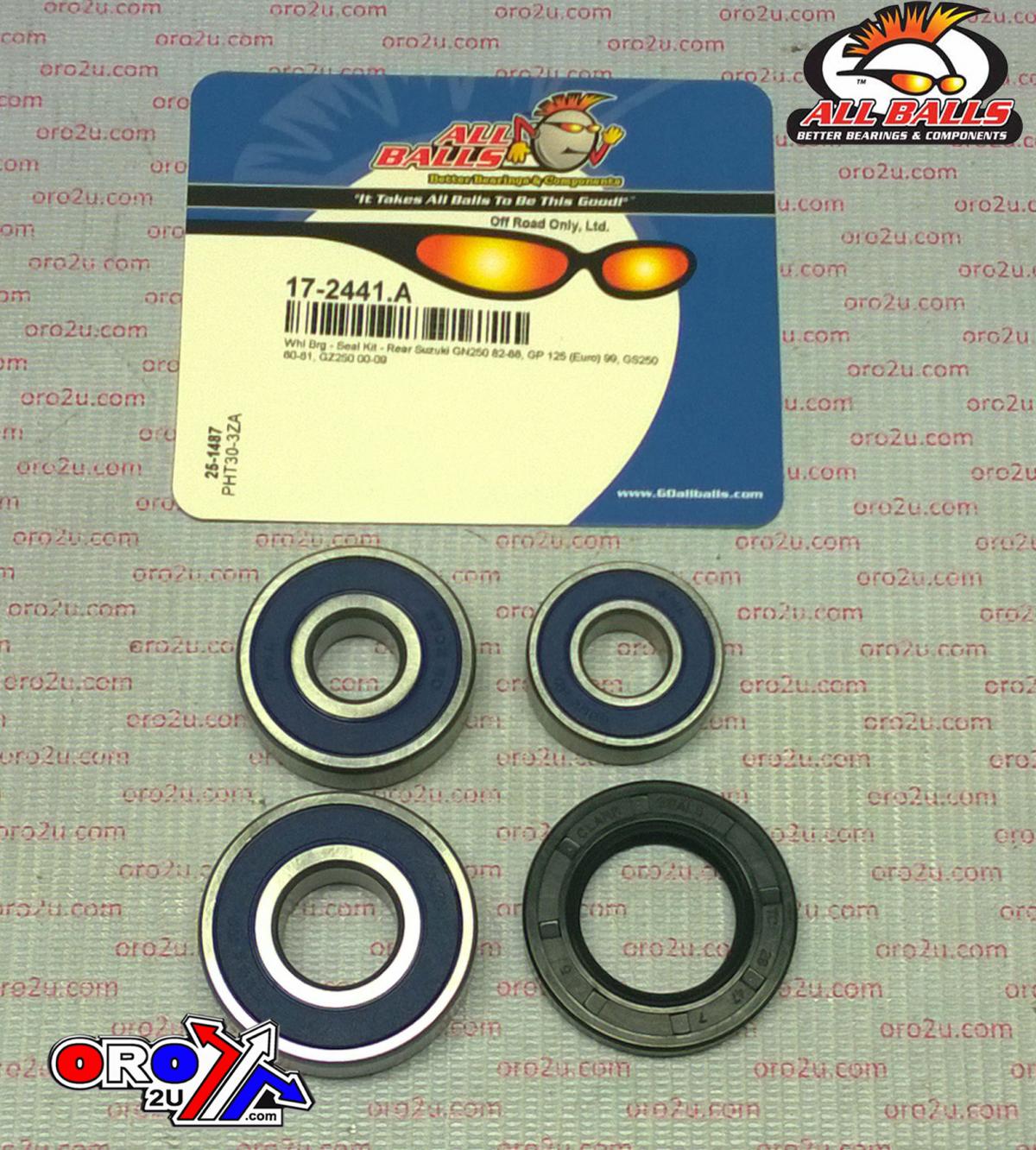 WHEEL BEARING KIT REAR 80-10 SUZUKI GN/GP125/GS/GZ250, ALLBALLS 25-1487 ROAD