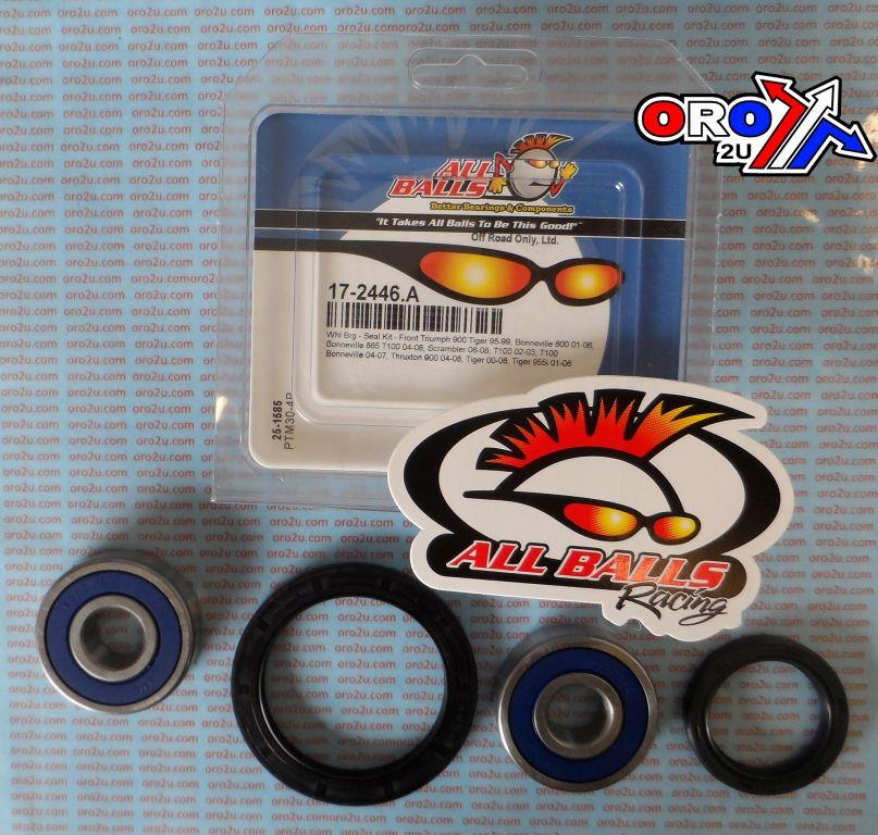 WHEEL BEARING KIT FRONT 01-16 TRIUMPH TIGER/THRUX/SCRAMB/BONNY, ALLBALLS 25-1585 ROAD