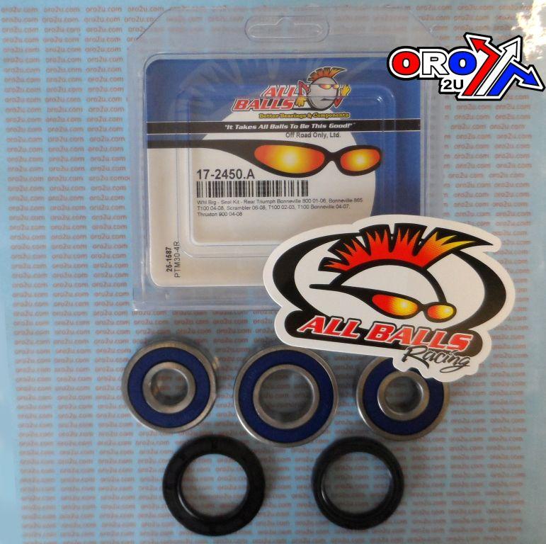WHEEL BEARING KIT REAR 02-16 TRIUMPH SCRAMB/THRUX/BONNY, ALLBALLS 25-1587 ROAD