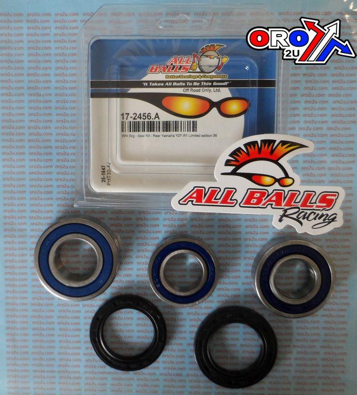WHEEL BEARING KIT REAR 06-14 YAMAHA FZ8/YZF-R1 LTD, ALLBALLS 25-1547 ROAD