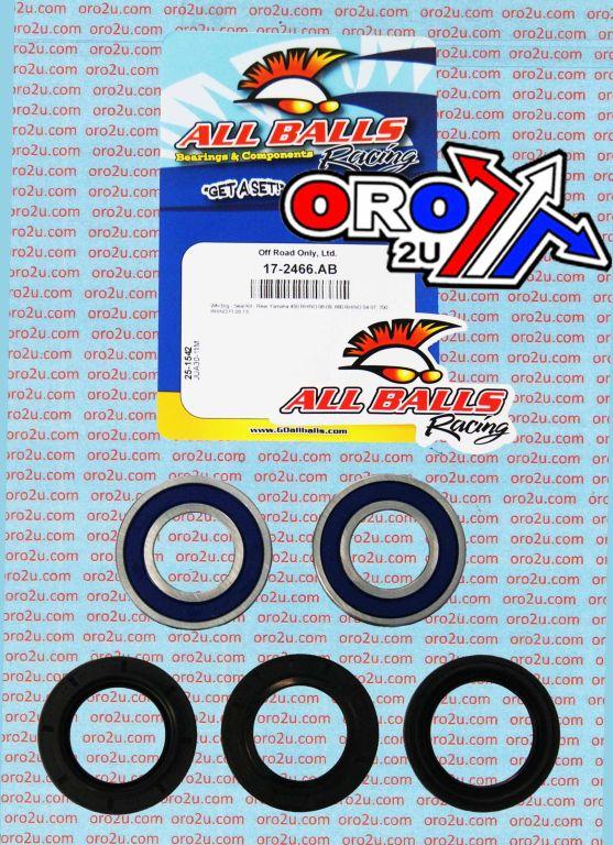 WHEEL BEARING KIT FRONT & REAR 04-16 YAM YXZ/RHINO, ALLBALLS 25-1542 ATV