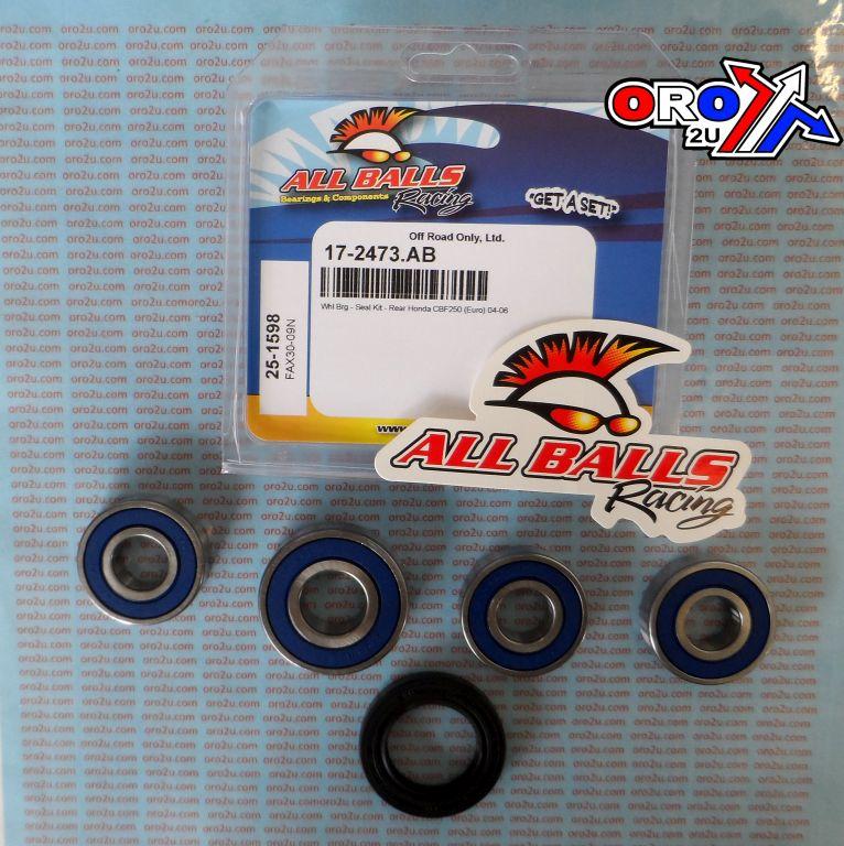 WHEEL BEARING KIT REAR 01-06 HON CBF/CBX 250 TWISTER, ALLBALLS 25-1598 ROAD