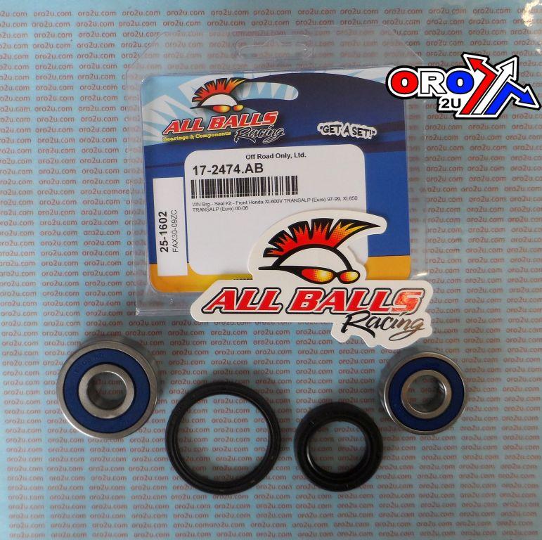 WHEEL BEARING KIT FRONT 97-06 HON XL600/650 TRANSALP, ALLBALLS 25-1602 ROAD