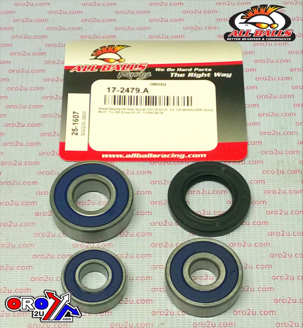 WHEEL BEARING KIT REAR 82-19 SUZ GN/GZ 125/TU250, ALLBALLS 25-1607 ROAD