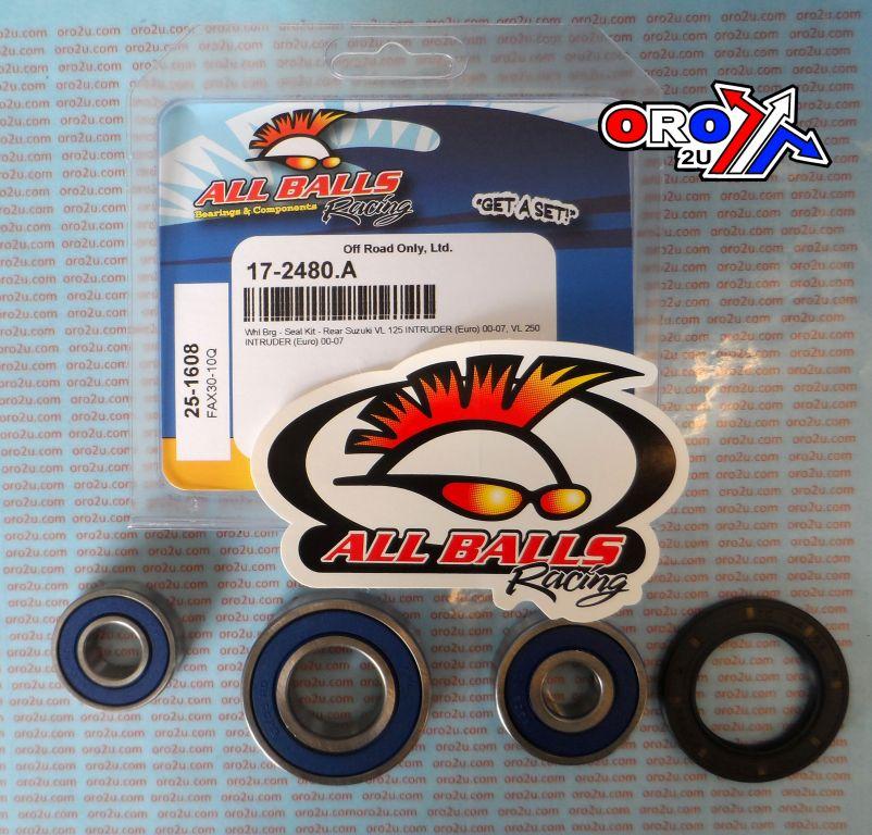 WHEEL BEARING KIT REAR 00-07 SUZ VL125/250 INTRUDER, ALLBALLS 25-1608 ROAD