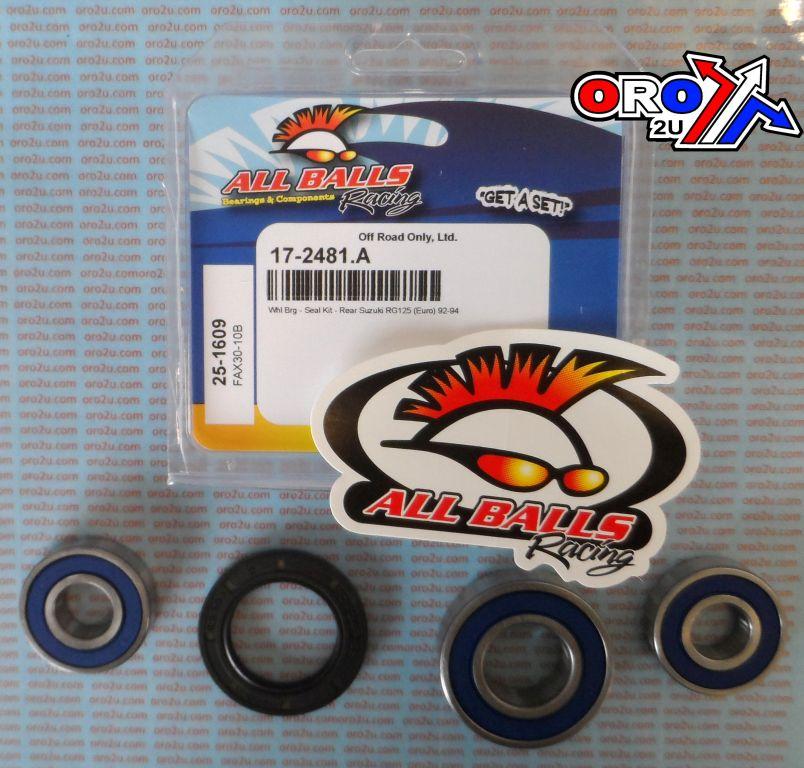 WHEEL BEARING KIT REAR 92-94 SUZ RG125, ALLBALLS 25-1609 ROAD