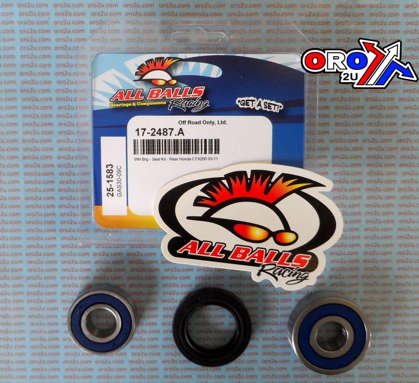 WHEEL BEARING KIT REAR 02-11 HON CTX200, ALLBALLS 25-1583 ROAD/DIRT