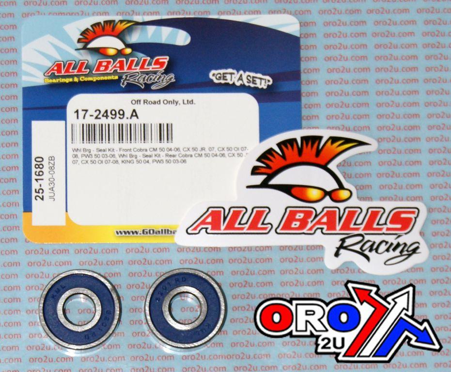 WHEEL BEARING KIT FRONT 99-22 APRILIA/COBRA/SUZ 50-85, ALLBALLS 25-1680 DIRT/ROAD