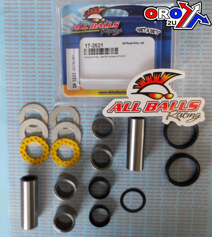 SWINGARM BEARING KIT ALLBALLS, ALLBALLS 28-1031 YAMAHA YZ125 1987