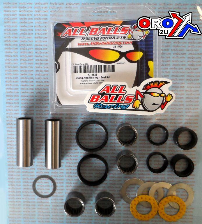 SWINGARM BEARING KIT ALLBALLS, ALLBALLS 28-1025 YAMAHA YZ490 86-87/YZ250 1986