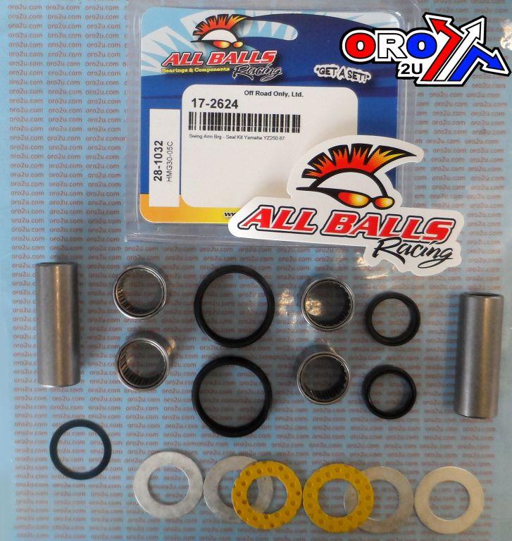 SWINGARM BEARING KIT ALLBALLS, ALLBALLS 28-1032 YAMAHA YZ250 1987
