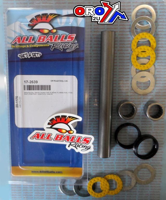 SWINGARM BEARING KIT ALLBALLS, ALLBALLS 28-1176 YAMAHA YZ250/400 75-76/IT/MX400/TT/SR500