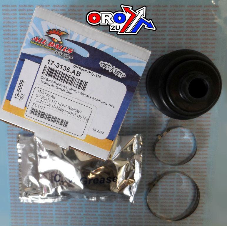 CV BOOT KIT HON/YAM/KAW, ALLBALLS 19-5009 FRONT OUTER