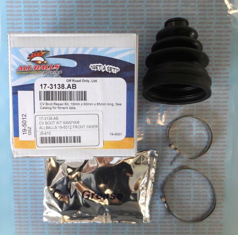 CV BOOT KIT KAW/YAM FR. IN., ALLBALLS 19-5012 SIZE 16x60x85