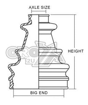 CV BOOT KIT 21x73x93 POLARIS, BRONCO AT-03080 OUTBOARD