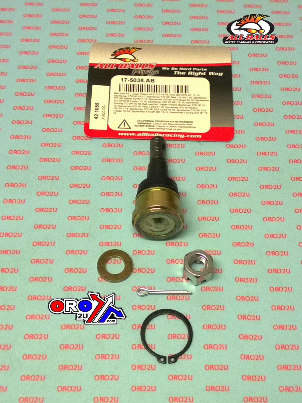 BALL JOINT UPPER / LOWER, ALLBALLS 42-1055, Polaris ACE 570 18-19, ACE 900 EPS XC 17-19, Sportsman 570 SP 15-17, Sportsman 570 SP After 12/15/17