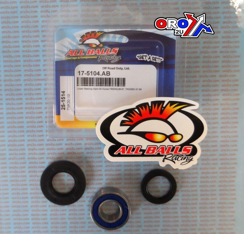 LOWER STEERING BEARING KIT ATV, ALLBALLS 25-1514 HONDA TRX