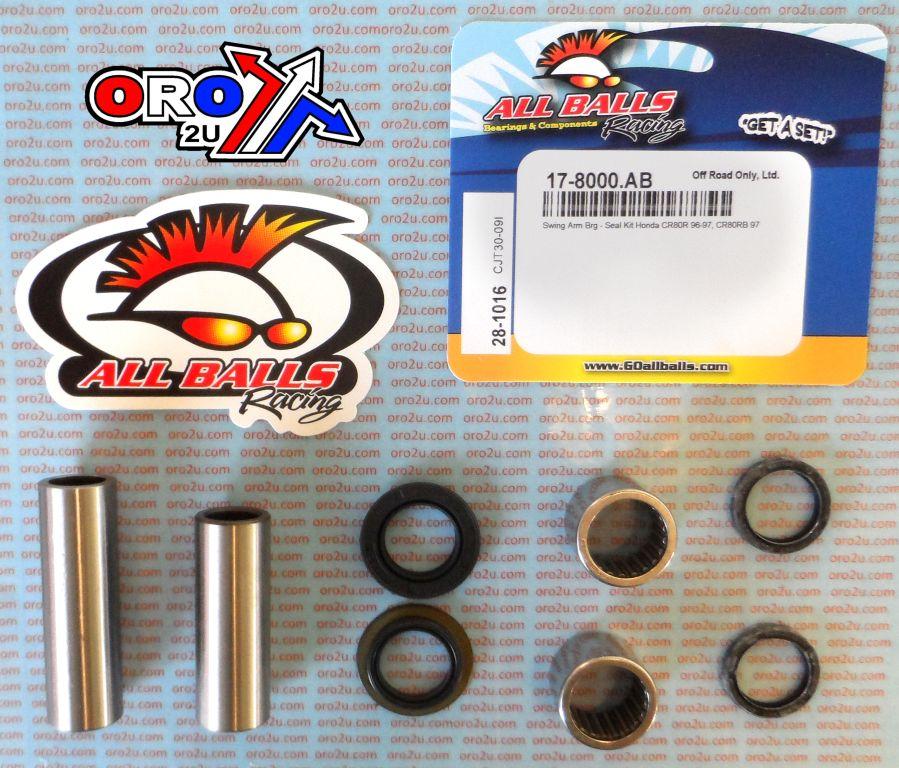 SWINGARM BEARING KIT ALLBALLS, ALLBALLS 28-1016 HONDA CR 80 96-97