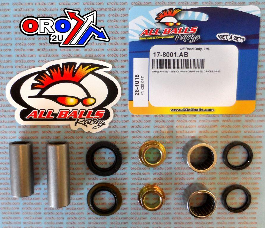 SWINGARM BEARING KIT ALLBALLS, ALLBALLS 28-1018 HONDA CR 80 98-99
