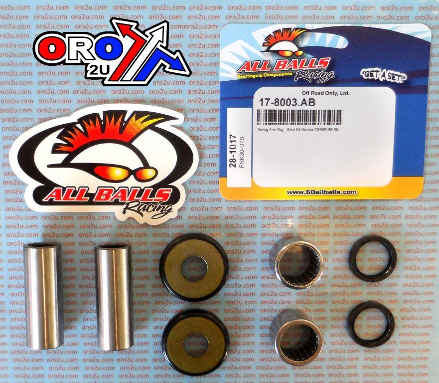 SWINGARM BEARING KIT ALLBALLS, ALLBALLS 28-1017 HONDA CR 80 86-95