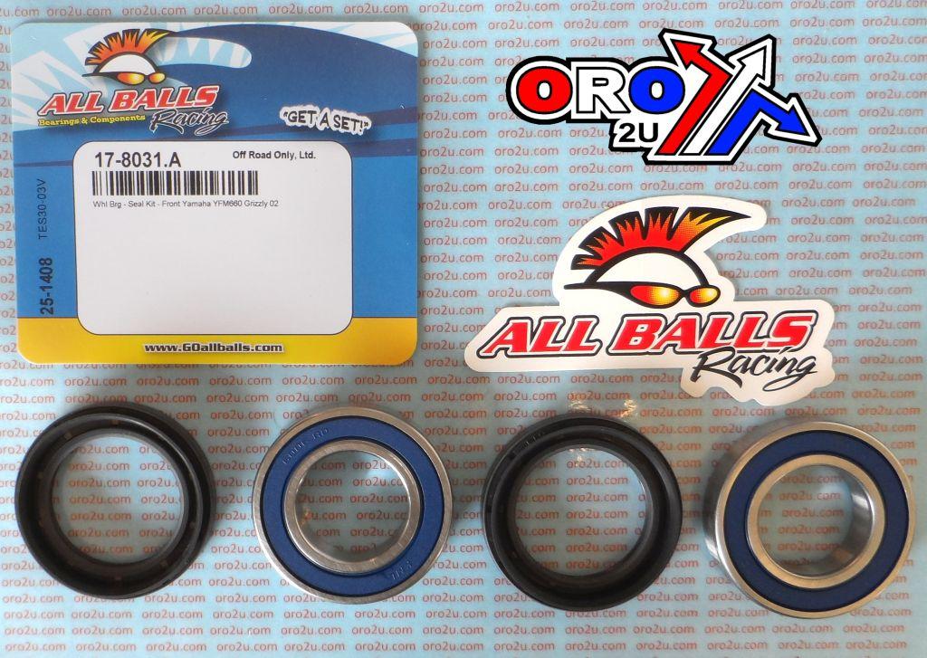 WHEEL BEARING KIT FRONT 99-02 YAM YFM600/660 GRIZZLY, ALLBALLS 25-1408 ATV