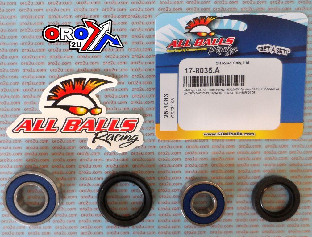 WHEEL BEARING KIT FRONT 01-21 HON TRX 250-450, ALLBALLS 25-1083 ATV