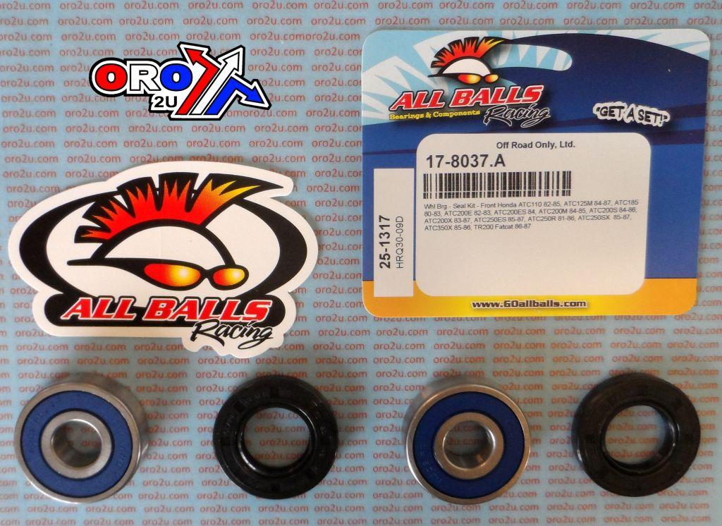WHEEL BEARING KIT FRONT 80-87 HONDA ATC110-350/TR200, ALLBALLS 25-1317 ATV