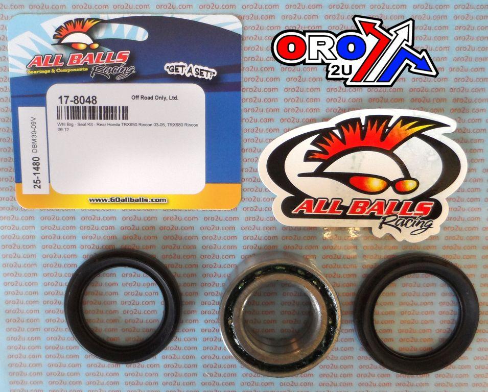 WHEEL BEARING KIT REAR 03-22 HONDA TRX650/680 RINCON, ALLBALLS 25-1480 ATV