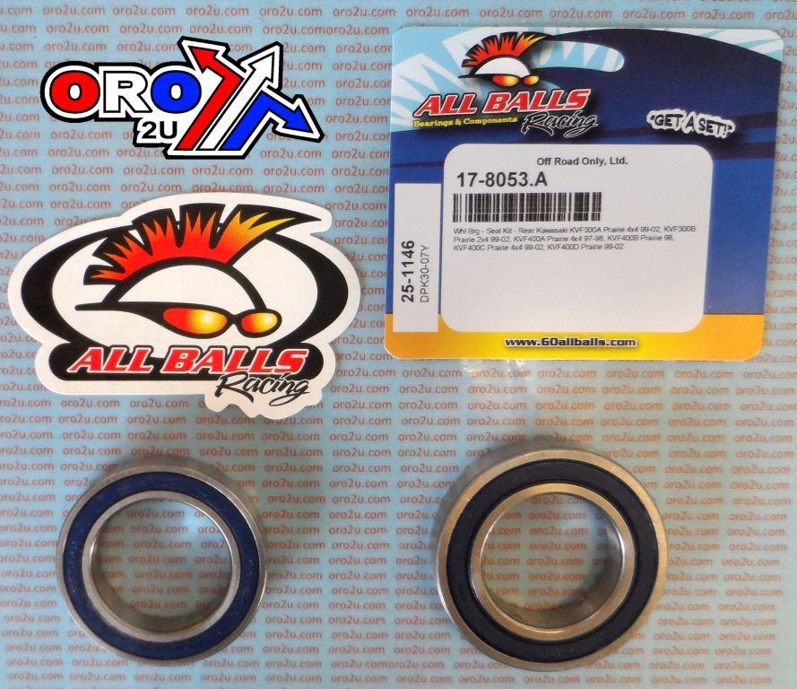 WHEEL BEARING KIT REAR 97-02 KAW KVF 300/400, ALLBALLS 25-1146 ATV