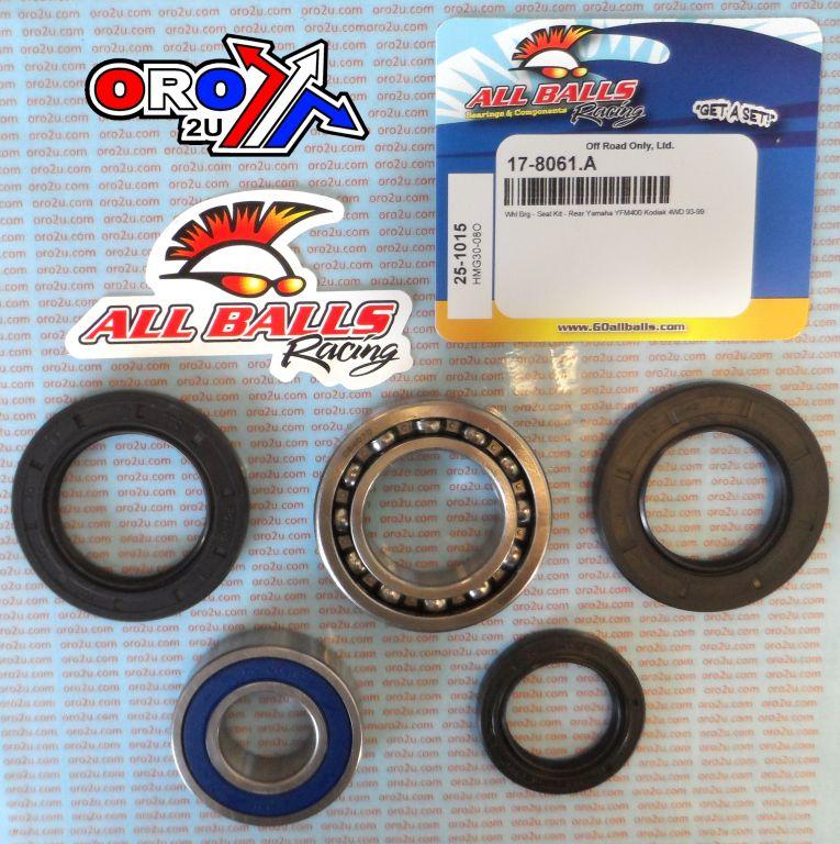 WHEEL BEARING KIT REAR 93-99 YAMAHA YFM400 KODIAK, ALLBALLS 25-1015 ATV