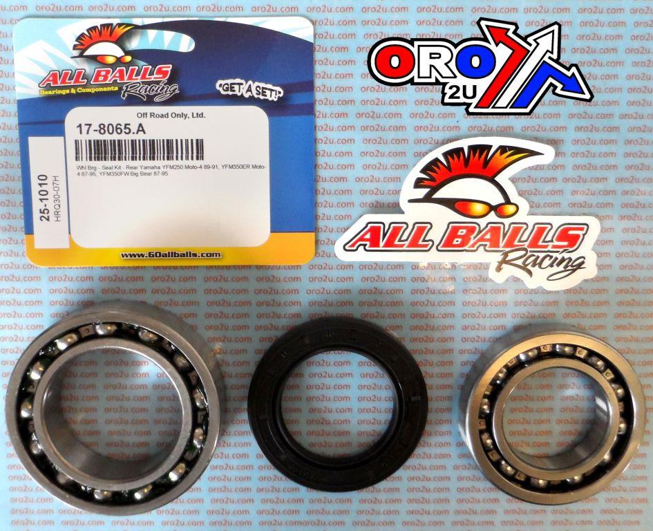 WHEEL BEARING KIT REAR 87-95 YAMAHA YFM 250/350, ALLBALLS 25-1010 ATV