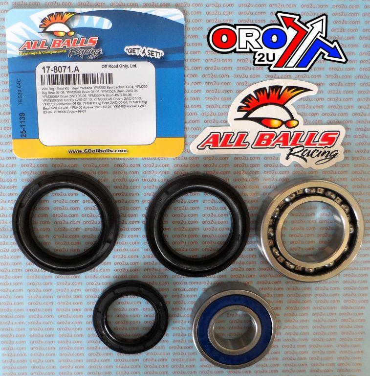 WHEEL BEARING KIT REAR 99-14 YAMAHA YFM 250-600, ALLBALLS 25-1139 ATV