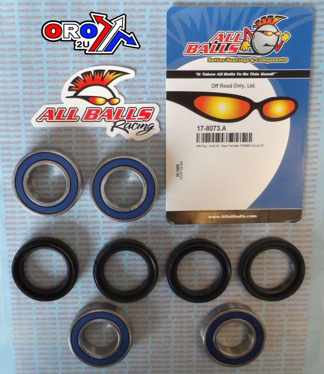 WHEEL BEARING KIT REAR 2002 YAMAHA YFM660 GRIZZLY, ALLBALLS 25-1409 ATV