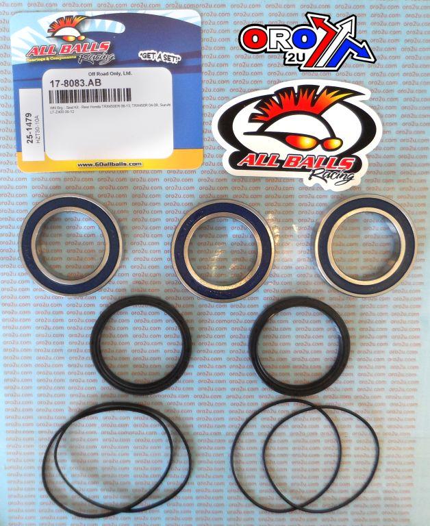 WHEEL BEARING KIT REAR 04-14 HON TRX450/SUZ LT-Z400, ALLBALLS 25-1479 ATV