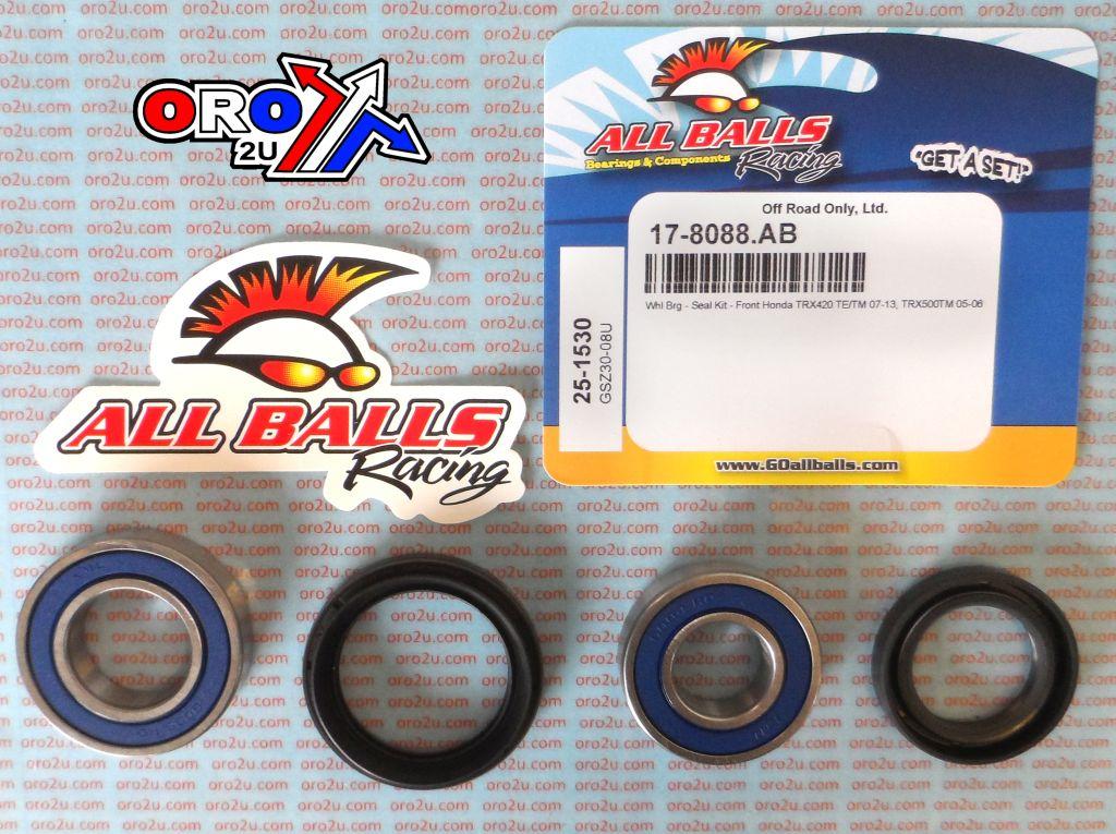 WHEEL BEARING KIT FRONT 05-13 HONDA TRX420/500, ALLBALLS 25-1530 ATV