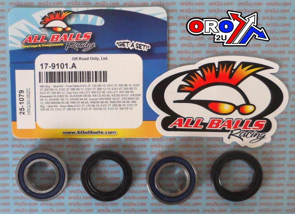 WHEEL/STEERING BEARING KIT 93-22 YAM TFM90/GAS/KAW KX/KLX, ALLBALLS 25-1079 DIRT/ATV
