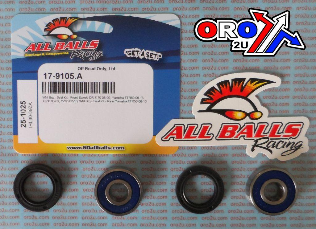 WHEEL BEARING KIT FRONT & REAR 93-22 HON/SUZ/YAM 50-125, ALLBALLS 25-1025 DIRT/ROAD
