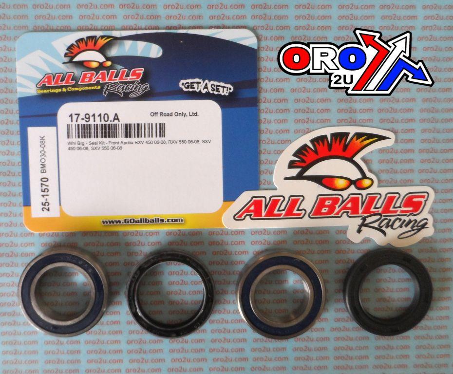 WHEEL BEARING KIT FRONT 06-11 APRILIA RXV/SXV 450/550, ALLBALLS 25-1570 ROAD/DIRT