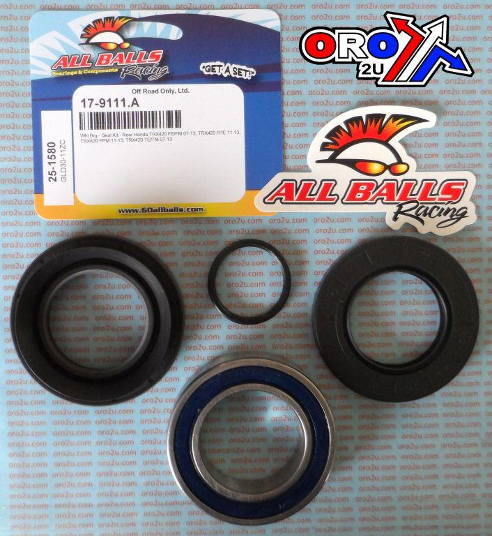 WHEEL BEARING KIT REAR 07-13 HONDA TRX420, ALLBALLS 25-1580 ATV