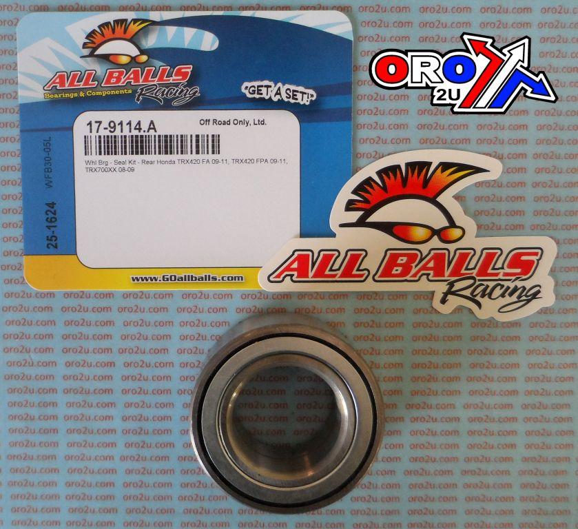 WHEEL BEARING KIT REAR 08-22 HONDA TRX420-700, ALLBALLS 25-1624 ATV