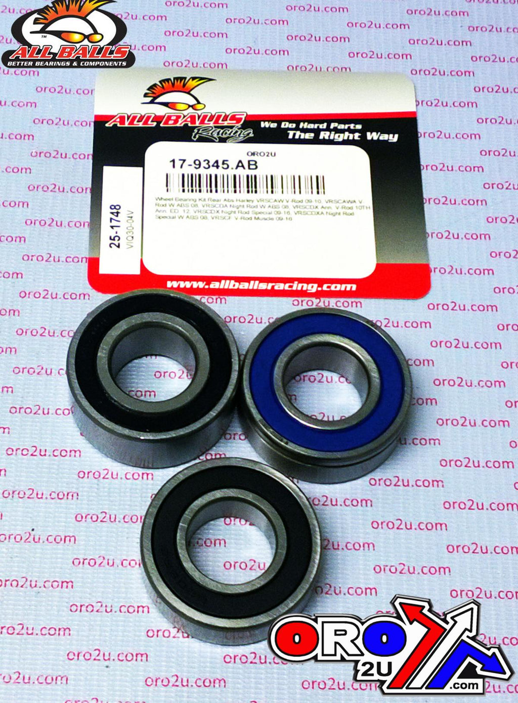 WHEEL BEARING KIT ABS REAR 08-17 HARLEY VROD, ALLBALLS 25-1748 ROAD