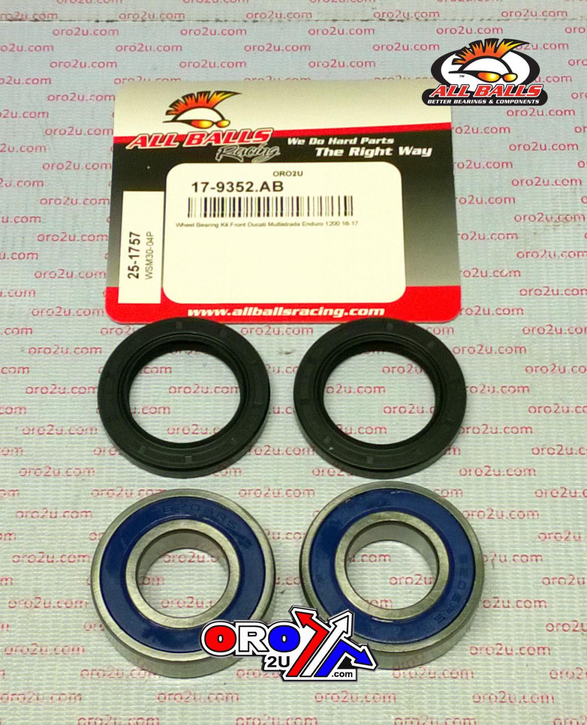 WHEEL BEARING KIT FRONT 16-20 DUCATI MULTISTRADA, ALLBALLS 25-1757 ROAD