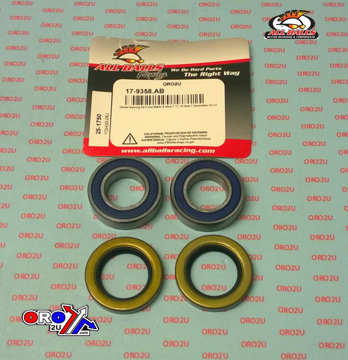 WHEEL BEARING KIT FRONT 18-20 BMW F/R/S 750-1250, ALLBALLS 25-1750 ROAD